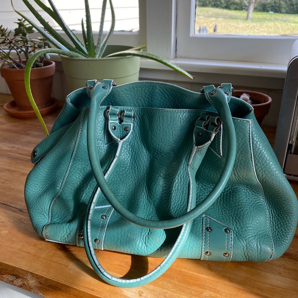 Cole Haan Turquoise Leather Handbag